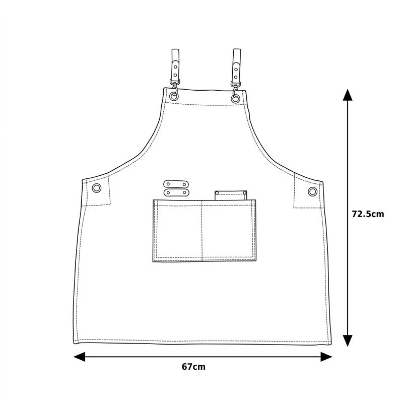 Korkmaz Unisex Kitchen Apron Blue Denim with Leather Nylon Strap