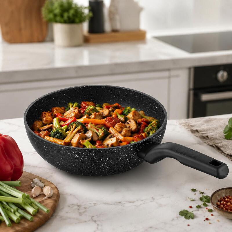 Korkmaz Ornella Non-Stick Wok Pan, 5-Layer Coating, Induction Compatible