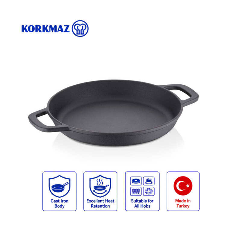 Korkmaz Casta Enamel Cast Iron Pan Oven Safe Non-Stick Skillet
