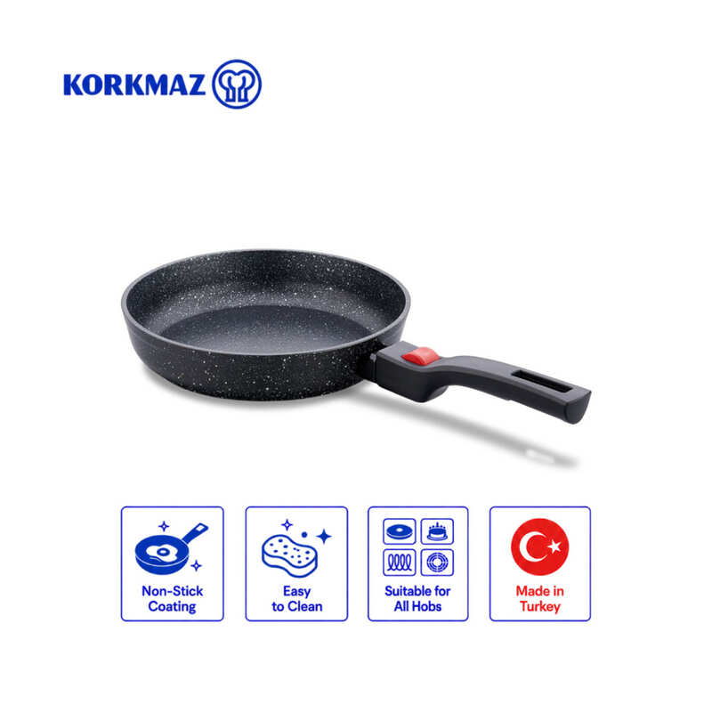 Korkmaz Ornella Practical Non-Stick Frying Pan with Removable Handle, Induction Compatible