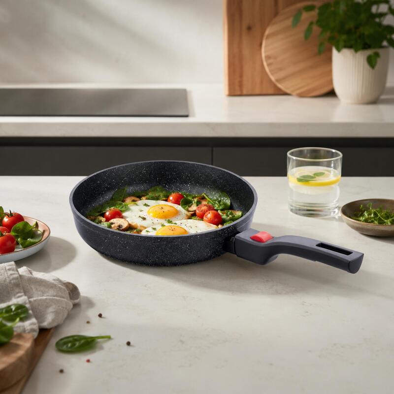 Korkmaz Ornella Practical Non-Stick Frying Pan with Removable Handle, Induction Compatible
