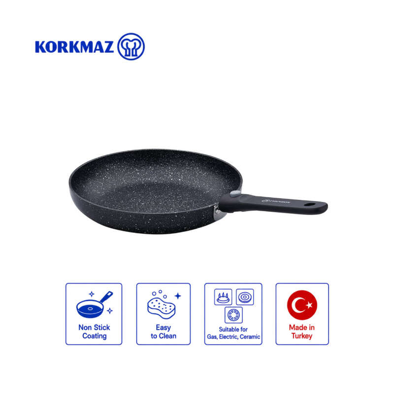 Korkmaz Ornella Practical Non-Stick Frying Pan with Removable Handle, Induction Compatible