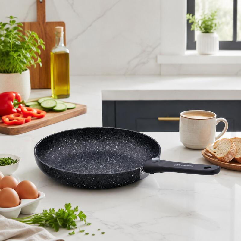 Korkmaz Ornella Practical Non-Stick Frying Pan with Removable Handle, Induction Compatible