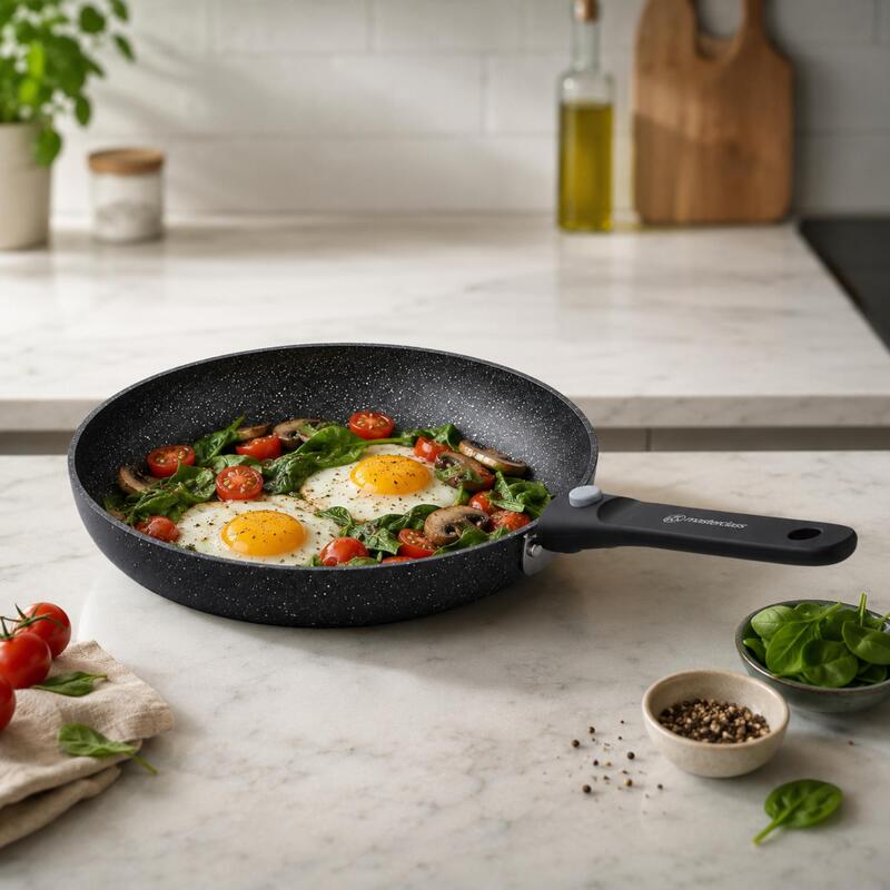 Korkmaz Ornella Practical Non-Stick Frying Pan with Removable Handle, Induction Compatible