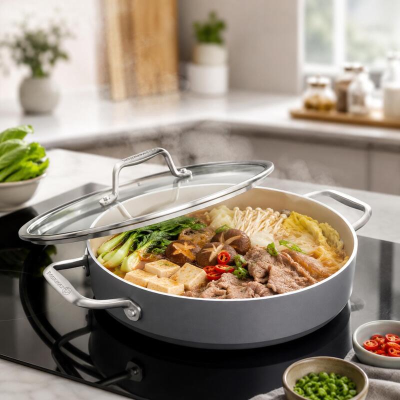 Korkmaz Boena Ceramic Non-Stick Casserole Pot Induction Cookware