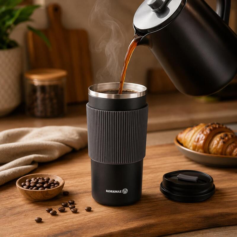 Korkmaz Freedom Plus 480ml Stainless Steel Insulated Coffee Tumbler