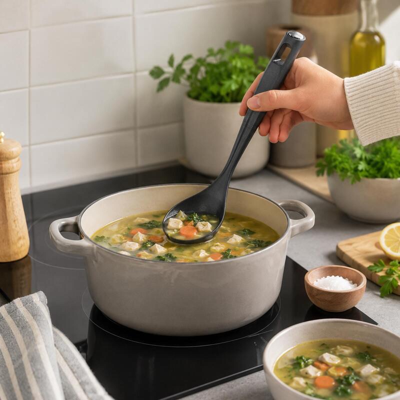 Korkmaz Nora Heat-Resistant Ladle & Serving Spoon for Non-Stick Cookware