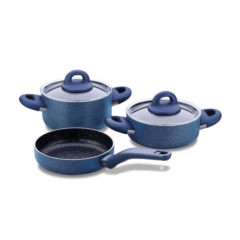 Korkmaz Bella 5-Piece Non-Stick Cookware Set with Pots, Lids & Frying Pan