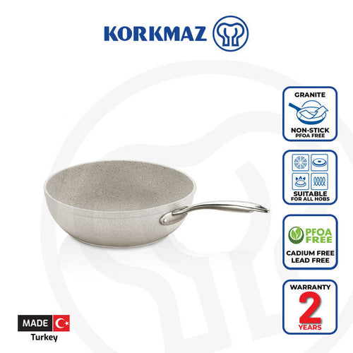 Korkmaz Granita Non-Stick Wok | Multiple Sizes Available