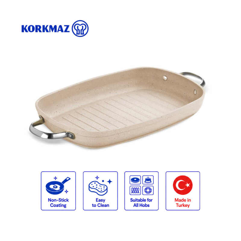 Korkmaz Granita 5-Layer Non-Stick Grill Pan, Induction Compatible