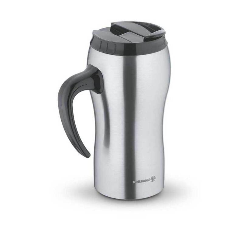 Korkmaz Comfort 500ml Stainless Steel Insulated Travel Coffee Mug with Handle