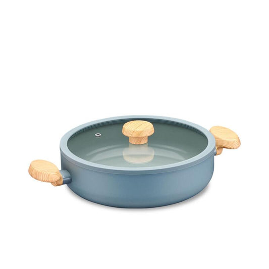 Korkmaz Mia Ceramic Non-Stick Cooking Pot – Induction Compatible, Mint Green, Glass Lid