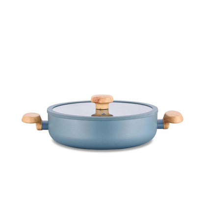 Korkmaz Mia Ceramic Non-Stick Cooking Pot – Induction Compatible, Mint Green, Glass Lid