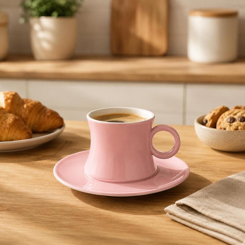 Korkmaz Freedom 6-Piece Turkish Coffee & Espresso Cup Set with Saucers