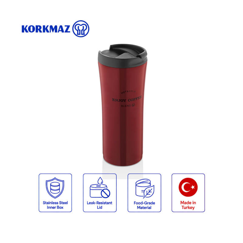 Korkmaz Freedom Stainless Steel Insulated Travel Mug with Lid