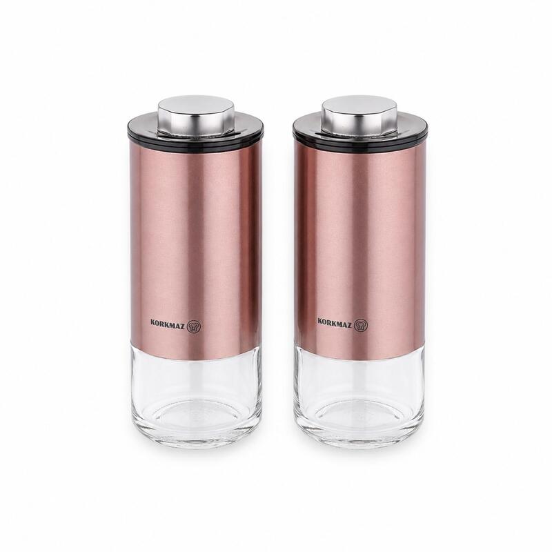 Korkmaz Stora Plus Salt & Pepper Shaker Set with 3-Setting Lids, 2-Piece