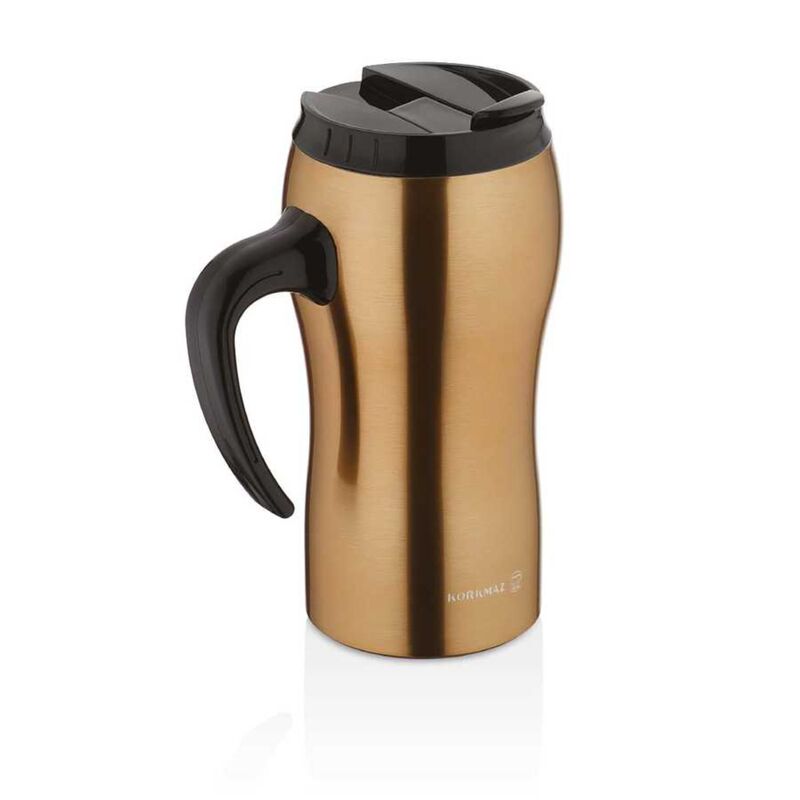 Korkmaz Comfort 500ml Stainless Steel Insulated Travel Coffee Mug with Handle