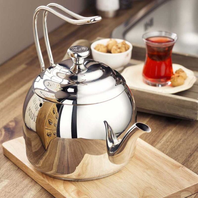 Korkmaz Droppa Stainless Steel Teapot | Multiple Sizes Available