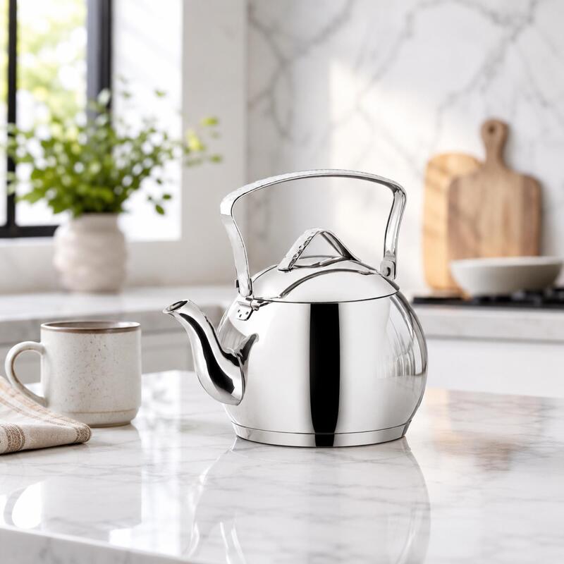 Korkmaz Tombik 18/10 Stainless Steel Teapot with Folding Handle