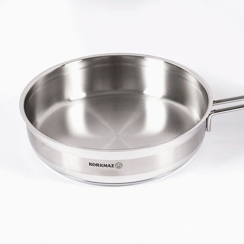 Korkmaz Alfa Stainless Steel Frying Pan | Multiple Sizes Available