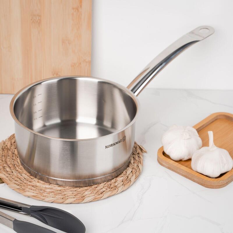 Korkmaz Proline 18/10 Stainless Steel Saucepan, Induction Compatible