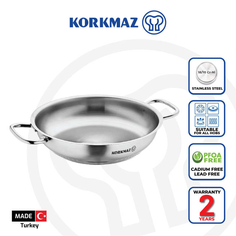 Korkmaz Proline Stainless Steel Paella Pan| Multiple Sizes Available