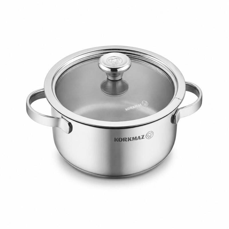 Korkmaz Minika Stainless Steel Pot | Multiple Sizes Available
