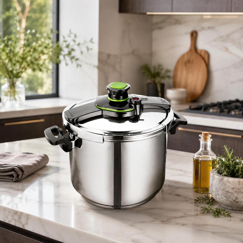 Korkmaz Tessa 10L 18/10 Stainless Steel Stovetop Pressure Cooker, Induction Compatible