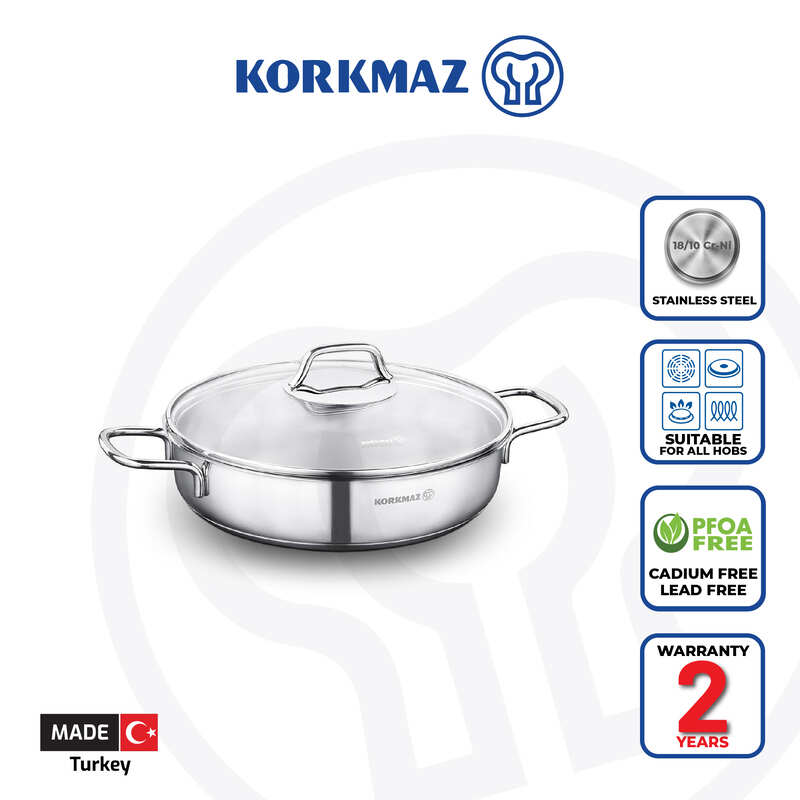 Korkmaz Perla Stainless Steel Cooking Pot | Multiple Sizes Available