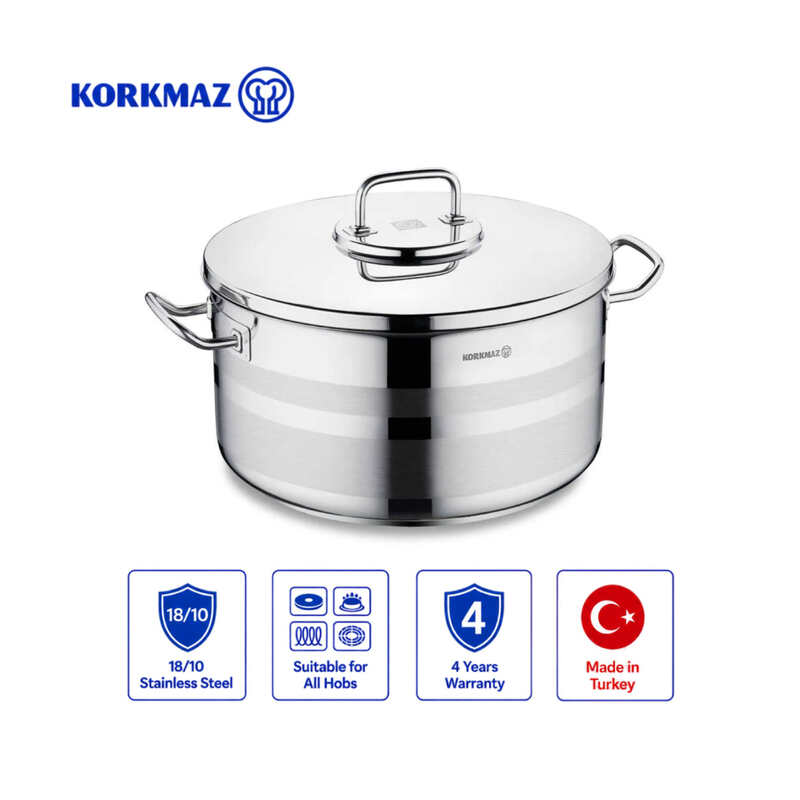 Korkmaz Astra2 Stainless Steel Casserole Pot Induction Stockpot