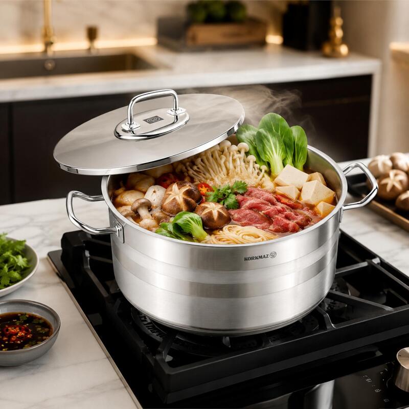 Korkmaz Astra2 Stainless Steel Casserole Pot Induction Stockpot