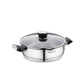Korkmaz Pera 18/10 Stainless Steel Cooking Pot with Glass Lid, Induction Compatible