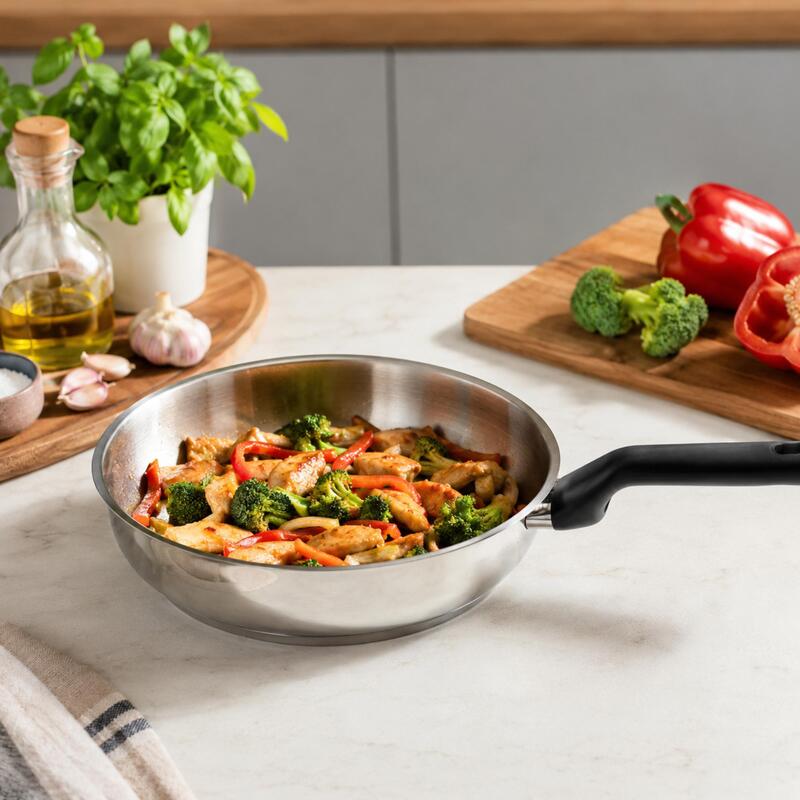 Korkmaz Pera 18/10 Stainless Steel Frying Pan, Induction Compatible
