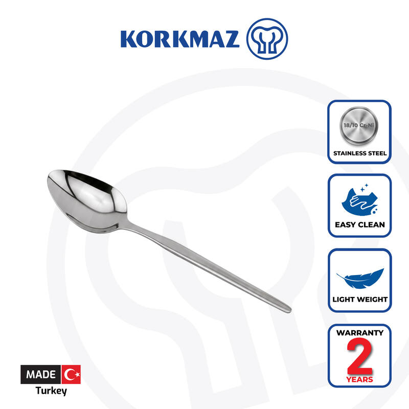 Korkmaz Truva Stainless Steel Dessert Spoon Set | Multiple Color Available