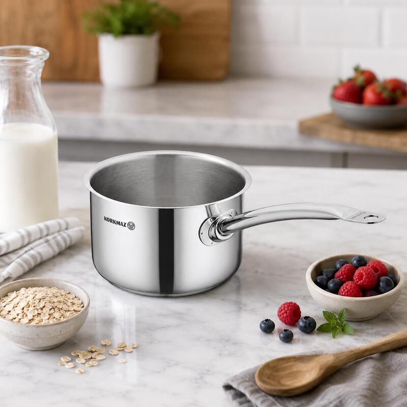 Korkmaz Proline Gastro 18/10 Stainless Steel Saucepan, Induction Compatible