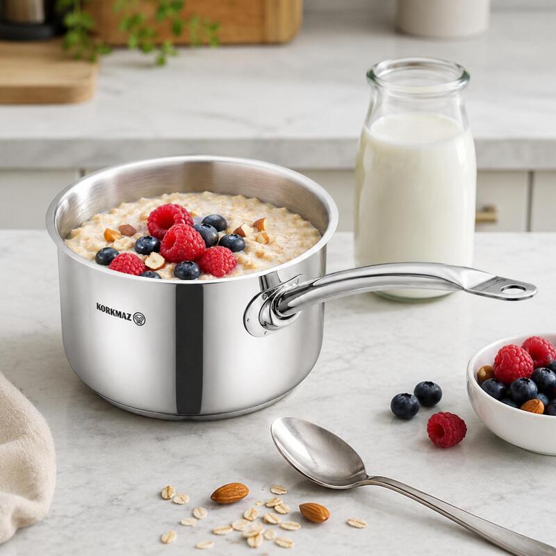 Korkmaz Proline Gastro 18/10 Stainless Steel Saucepan, Induction Compatible