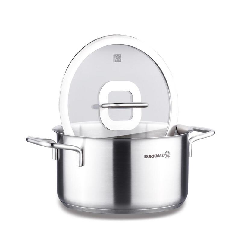 Korkmaz Stella 18/10 Stainless Steel Stock Pot with Lid | Multiple Sizes Available