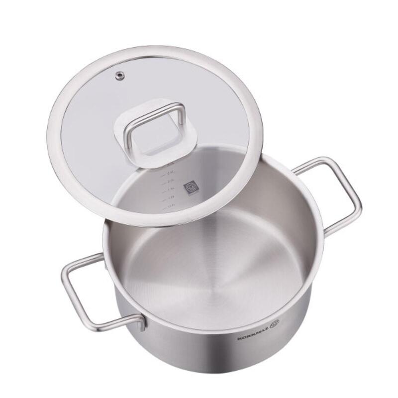 Korkmaz Stella 18/10 Stainless Steel Stock Pot with Lid | Multiple Sizes Available