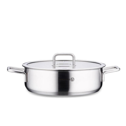 Korkmaz Stella Stainless Steel Cooking Pot – Induction Compatible, Glass Lid