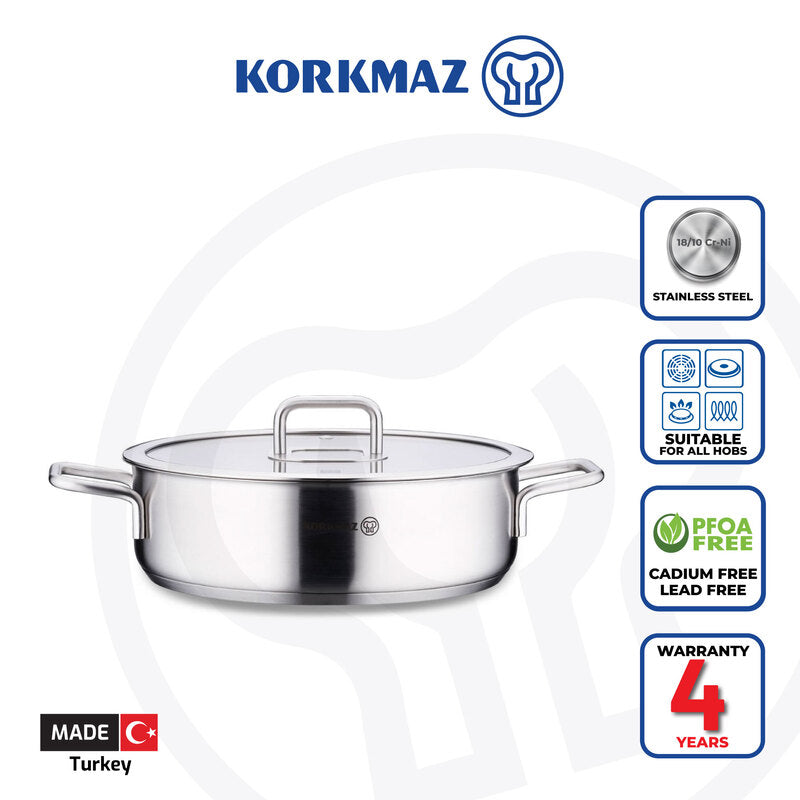 Korkmaz Stella Stainless Steel Cooking Pot | Multiple Sizes Available
