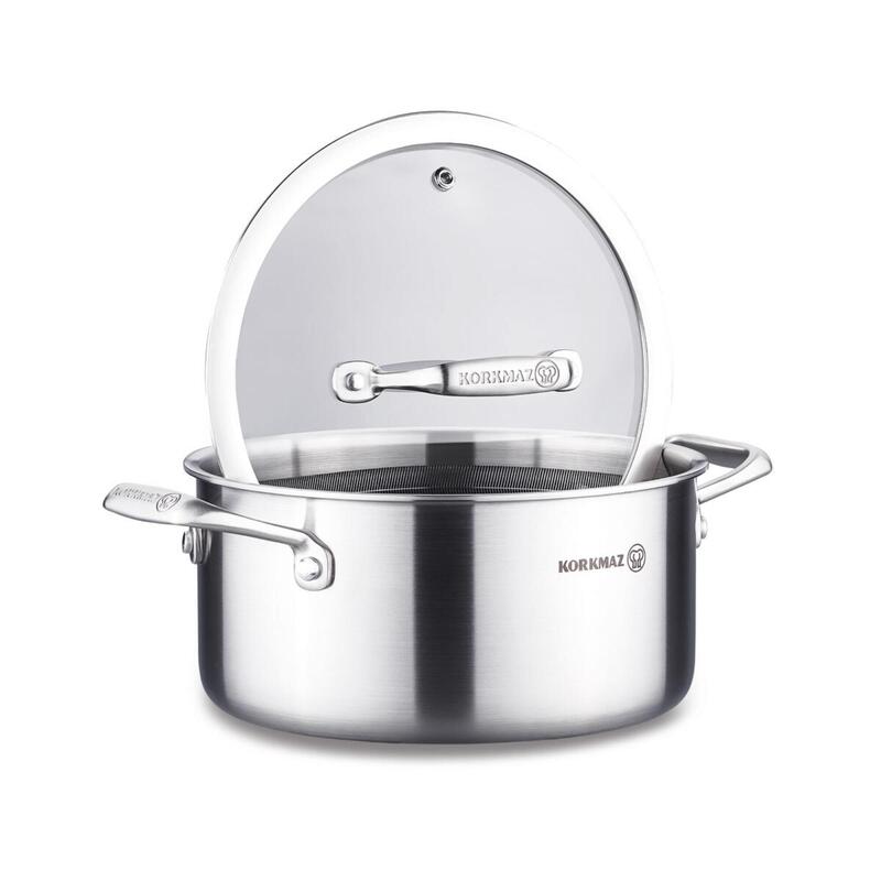 Korkmaz Altima Stainless Steel Honeycomb Stock Pot| Multiple Sizes Available