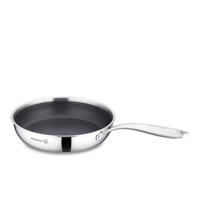 Korkmaz Altima Stainless Steel Honeycomb Frying Pan | Multiple Sizes Available