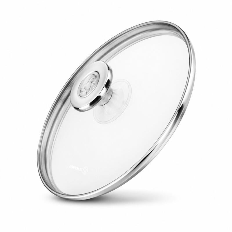 Korkmaz Aroma Glass Lid with Stainless Steel Handle | Multiple Sizes Available