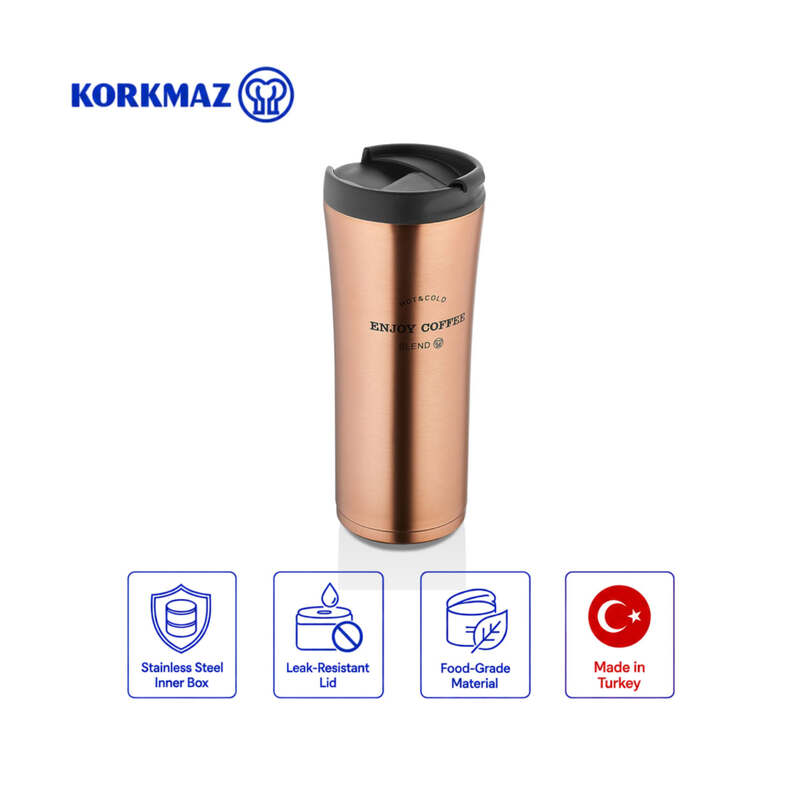 Korkmaz Freedom Stainless Steel Insulated Travel Mug with Lid