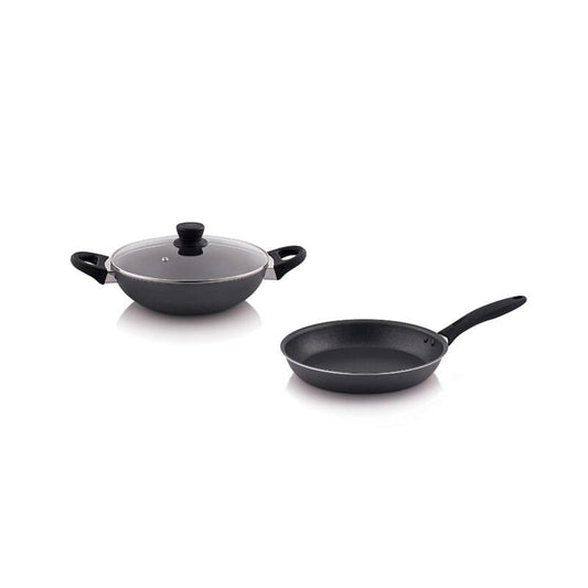 The Chef Story Everyday Series Non-Stick Cookware Set | 28cm Frying Pan & Wok | PFOA-Free | Induction Compatible