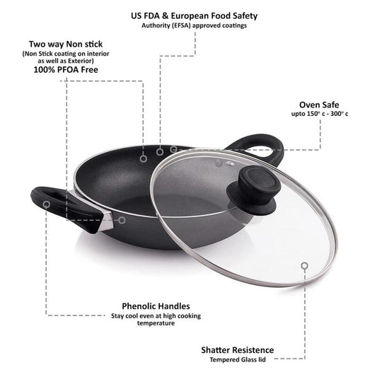 The Chef Story Everyday Series Non-Stick Cookware Set | 28cm Frying Pan & Wok | PFOA-Free | Induction Compatible