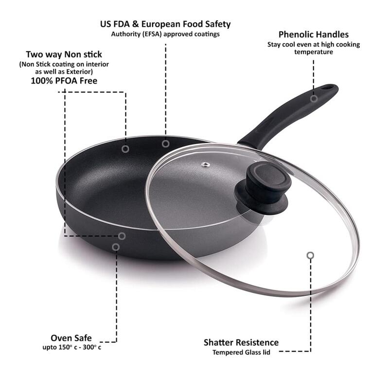 The Chef Story Everyday Series Non-Stick Cookware Set | 28cm Frying Pan & Wok | PFOA-Free | Induction Compatible