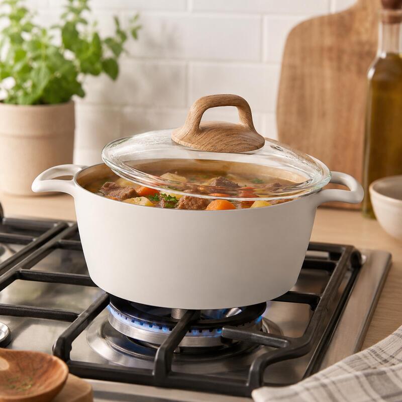 Korkmaz Gusto Ceramic Non-Stick Cooking Pot with Glass Lid