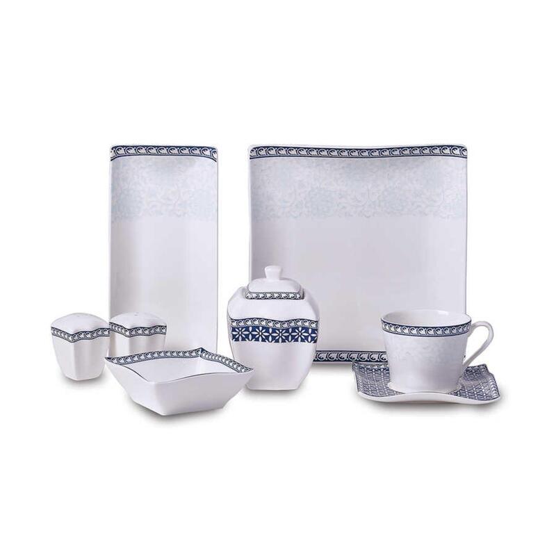 Korkmaz Link Collection 28-Piece Breakfast & Tea Set for 6 with Cups, Saucers & Plates