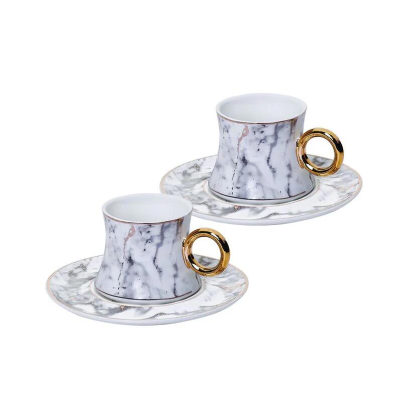 Korkmaz Freedom 6-Piece Turkish Coffee & Espresso Cup Set with Saucers